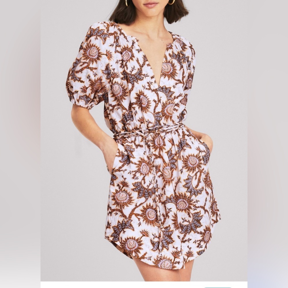 A.L.C. Floral Print V-Neck Dress